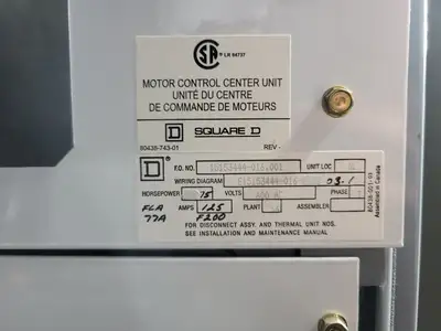 USED SQUARE D MODEL 6