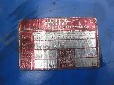 Pump, Centrif., 18.5 kW, C/st, Ritz, Mdl 50-250 3" #S739829