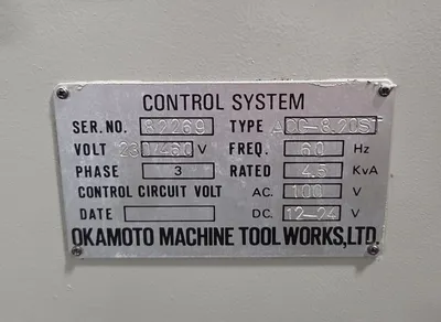 Used 2006 OKAMOTO Grind-X ACC-8-20ST Reciprocating Surface Grinders Kentucky US | Machinery Central #1408667
