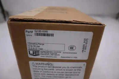 UNITED ELECTRIC Controls QJ120-15280 PRESSURE SWITCH, 5-30 psi, New #2922A