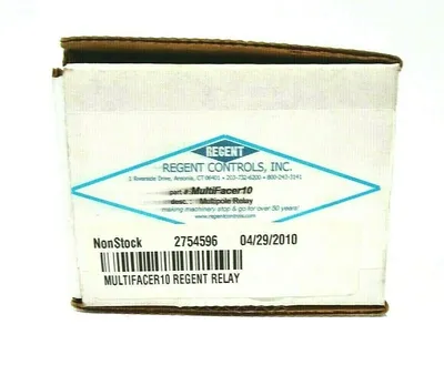 NEW REGENT CONTROLS MULTIFACER-10 MULTIPOLE RELAY MULTIFACER10
