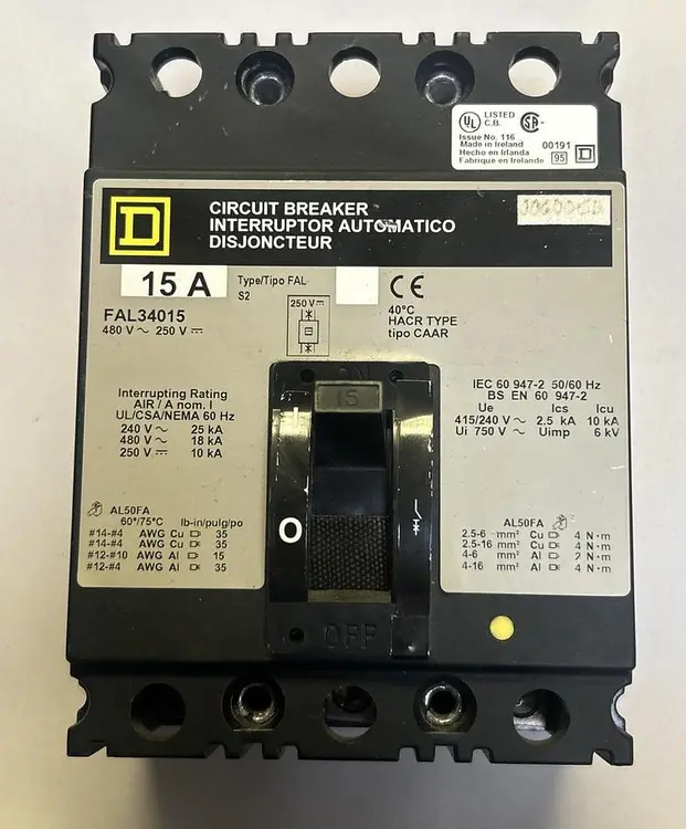 Used SQUARE D FAL34015 Miscellaneous Equipment (Electrical & Power) | Surplus Asset Holdings #1200108