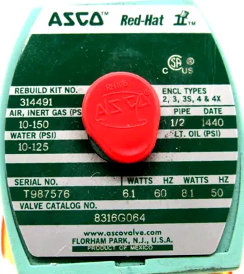 NEW ASCO 8316G064 SOLENOID VALVE 240/60 220/50