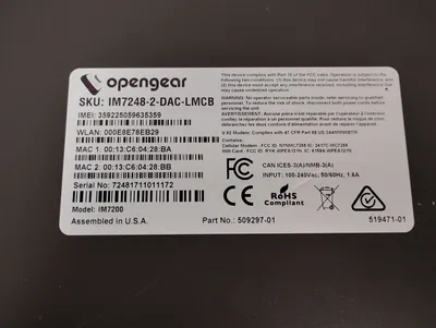 USED Opengear IM7200