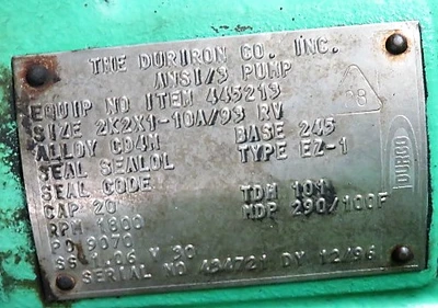 USED Durco Flowserve Mark III
