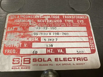 New | in-Stock SOLA 23-22-150 Miscellaneous Equipment (Electrical & Power) | Surplus Asset Holdings #1195329