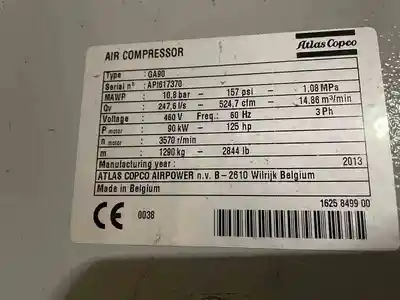 USED ATLAS COPCO GA90
