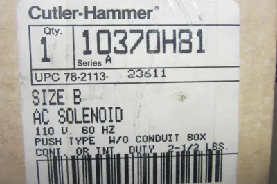 NEW CUTLER HAMMER 10370H81 SOLENOID