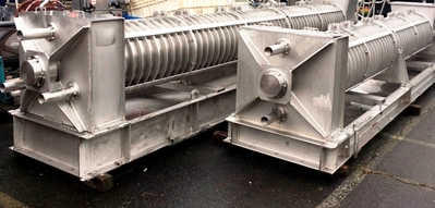 FKC HX-550 screw press for fish dewatering, 304SS.