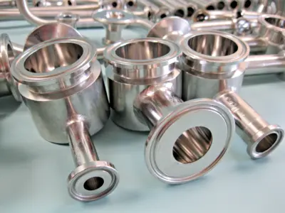 Large Lot Assorted Stainless Steel Sanitary 1/2" to 1-1/2" Tri-Clamp Fittings D7