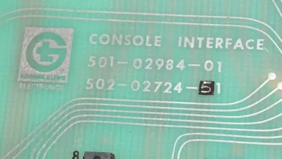 GIDDINGS & LEWIS 501-02984-01 CONSOLE INTERFACE BOARD 502-02724-01