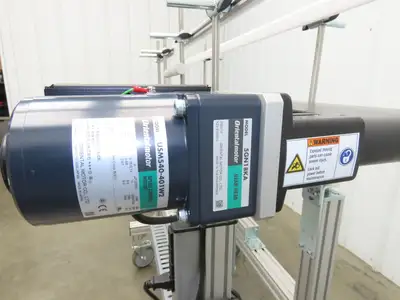 QC Industries 48"L Portable Flat Conveyor 150mm Belt 115V Variable Speed 42FPM