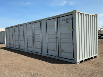 2026 40’L x 8’W x 9’ 6”T High Cube Shipping/Ground Container, swing doors on one end and four sets o...