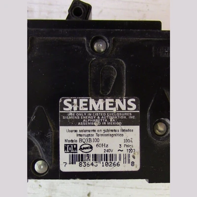 Siemens 3 Pole 100 Amp Bolt-on Breaker