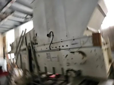 USED HOSOKAWA TWO-STAGE PLASTIC SHREDDING AND GRANULATION SYSTEM