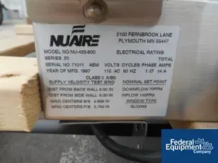 USED Nuaire 6' NUAIRE FUME HOOD, MODEL NU-425-600