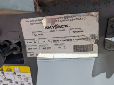 USED 2015 Skyjack SJ4626