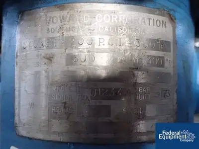 USED C E Howard 2 Gal C E Howard Reactor, 316 S/S, 300/200#