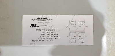 Daykin Transformer 3000va 240/480-120/240v TF3000EP