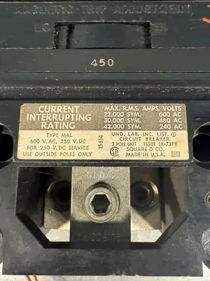 Square D MAL36450 CIRCUIT BREAKER 600V.ac 250v.dc MAL36450-1121 (12.6.4)