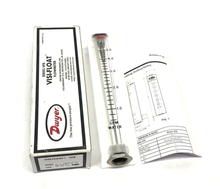 New | in-Stock Dwyer VISI-FLOAT Flowmeter VFB,0.6-5 GPM Water,4-in. Scale Flowmeters Michigan US | Maverick Industrial Sales #1419238