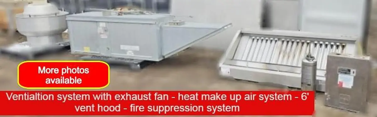 6' vent hood with make up air - fan and fire supression system