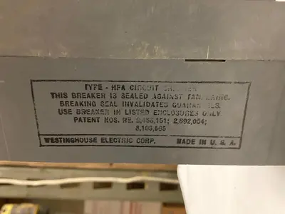 Used WESTINGHOUSE HFA3015 Circuit Breakers | Surplus Asset Holdings #1189512