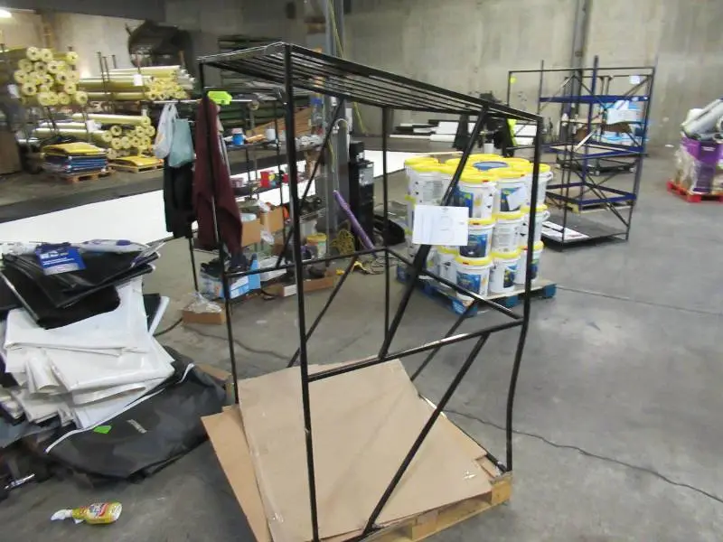 Welded Black Metal Frame Built to Fit Onto Pallets with Angled Roof - Perfect for Projects
