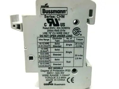 USED COOPER BUSSMAN FUSE HOLDER