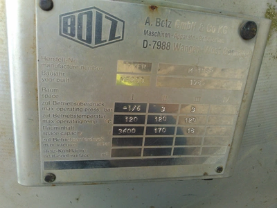 2,400L Alfred Boltz S/S Vacuum JKTD Cone Mixer Drier Type MF200