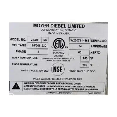 USED MOYER DIEBEL 383HT M2