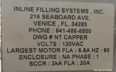 Used INLINE FILLING SYSTEMS NT CAPPER Cappers Quill - Automatic Inline Illinois US | Aaron Equipment #1130447