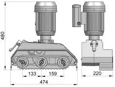 Steff 2038CI 3-Belt 8-Speed Feeder With Stand