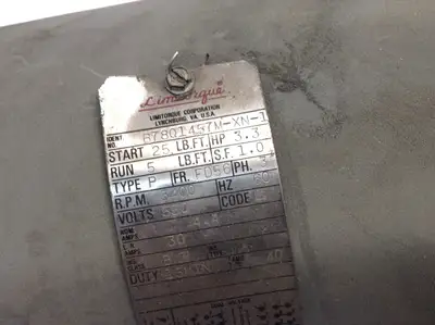 USED LIMITORQUE 3400 RPM 3 PH 550V 15 MIN ACTUATOR MOTOR 3.3HP