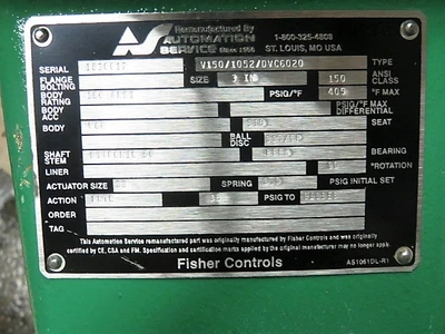 Fisher 3" V150 V-Ball Control Valve , material WCB/316