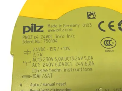 USED PILZ SAFETY RELAY 750104 NO TERMINALS & NO COVER