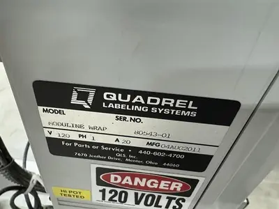 Quadrel model Moduline pressure sensitive wraparound labeler