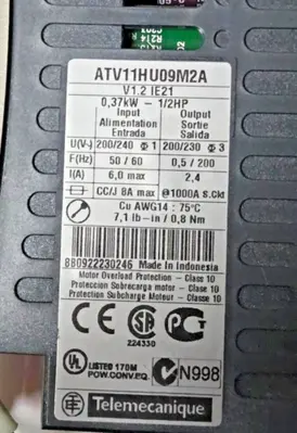 SCHNEIDER ELECTRIC TELEMECANIQUE ATV11HU09M2A ATV11HU09M2A VARIABLE SPEED DRIVE