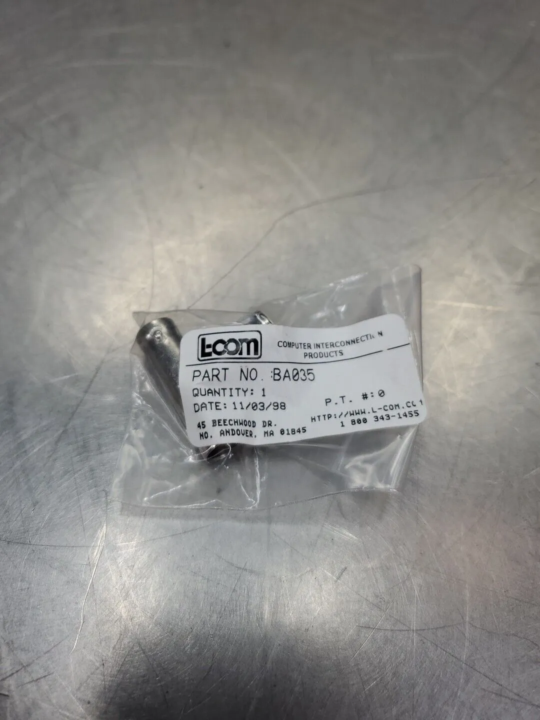 L-COM BA035 75Ohm BNC Female / Male / Female Coaxial T Adapter. 5E-18