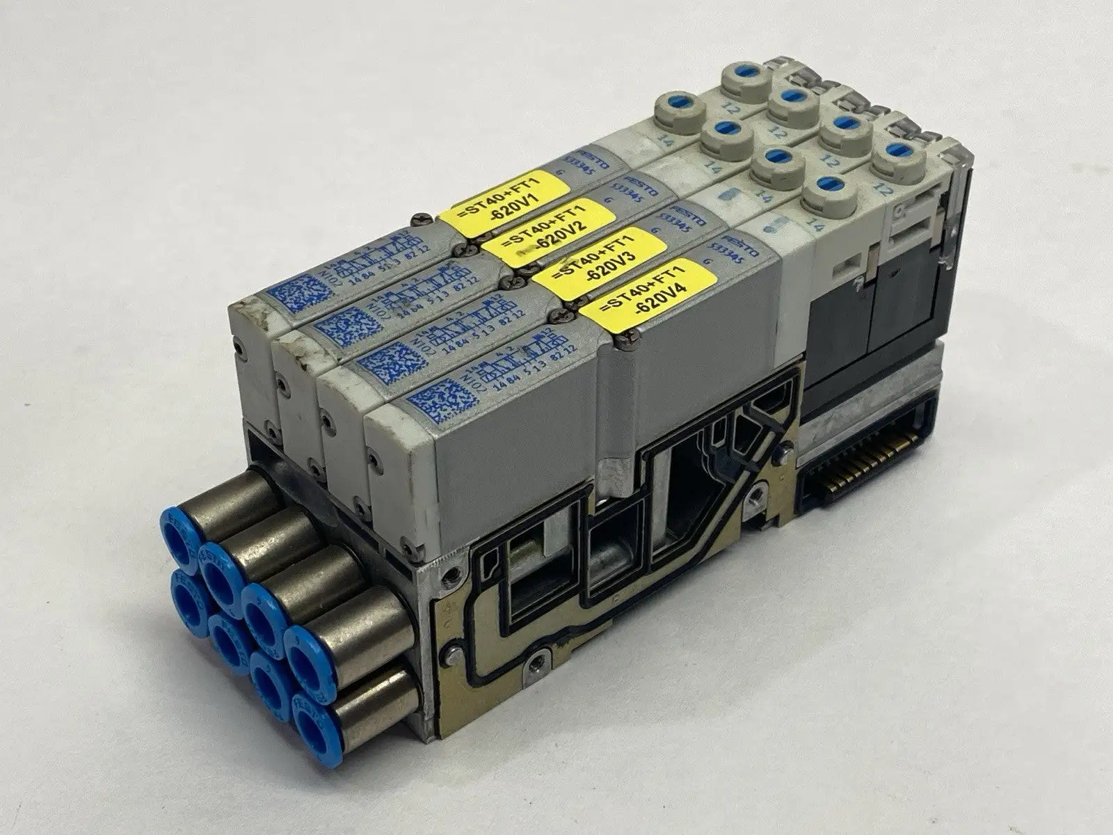 VMPA1-FB-AP-4-1 , VMPA1-FB-EMS-8, VMPA1-M1H-G-PI | Festo VMPA1-FB-AP-4-1 Sub Base w/ VMPA1-FB-EMS-8 Module VMPA1-M1H-G-PI Solenoid - Used