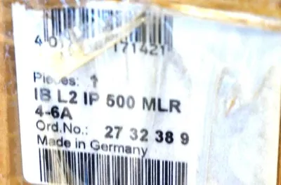 USED PHOENIX CONTACT IB L2 IP 500 MLR 4-6A, 27 32 38 9 MOTOR STARTER