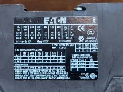 USED EATON XTCE040D