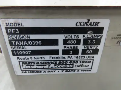Conair PF3 PowerFill Vacuum Conveying System Portable Stand 480V 2.5Hp Blower