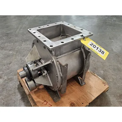 Used 8" Sq. Young Industries Stainless Steel Rotary Valve Blow-through [No Drive