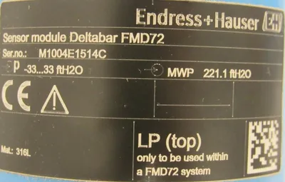 NEW ENDRESS HAUSER FMD72-JAX5/115 DELTABAR FMD72 DIFFERENTIAL PRESSURE SYSTEM