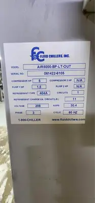 (Reduced!) 5HP Fluid Chillers-Glycol Chiller – 208V 3-Phase