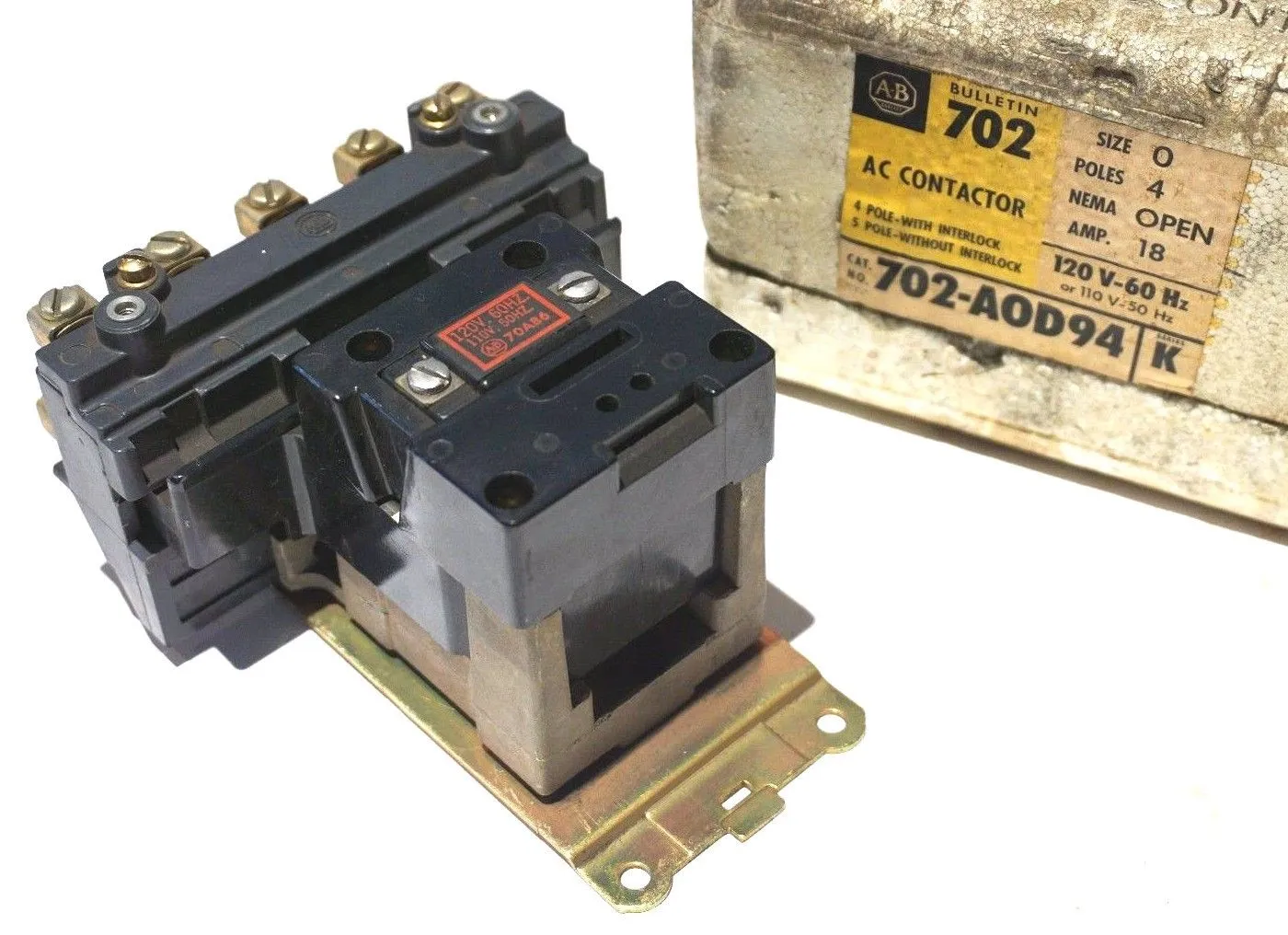 NEW ALLEN BRADLEY 702-A0D94 SER. K SIZE 0 AC CONTACTOR 702A0D94