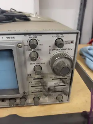 BK Precision Model 1560 60MHz Dual Time Base Oscilloscope with Manual and Probes