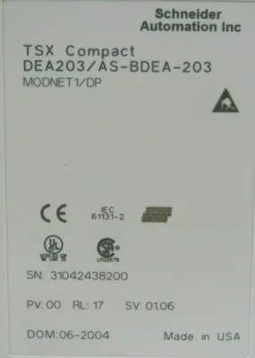 NEW SCHNEIDER DEA203/AS-BDEA-203 TSX COMPACT DEA203ASBDEA203