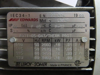 1.5 HP Edwards Vacuum Pump